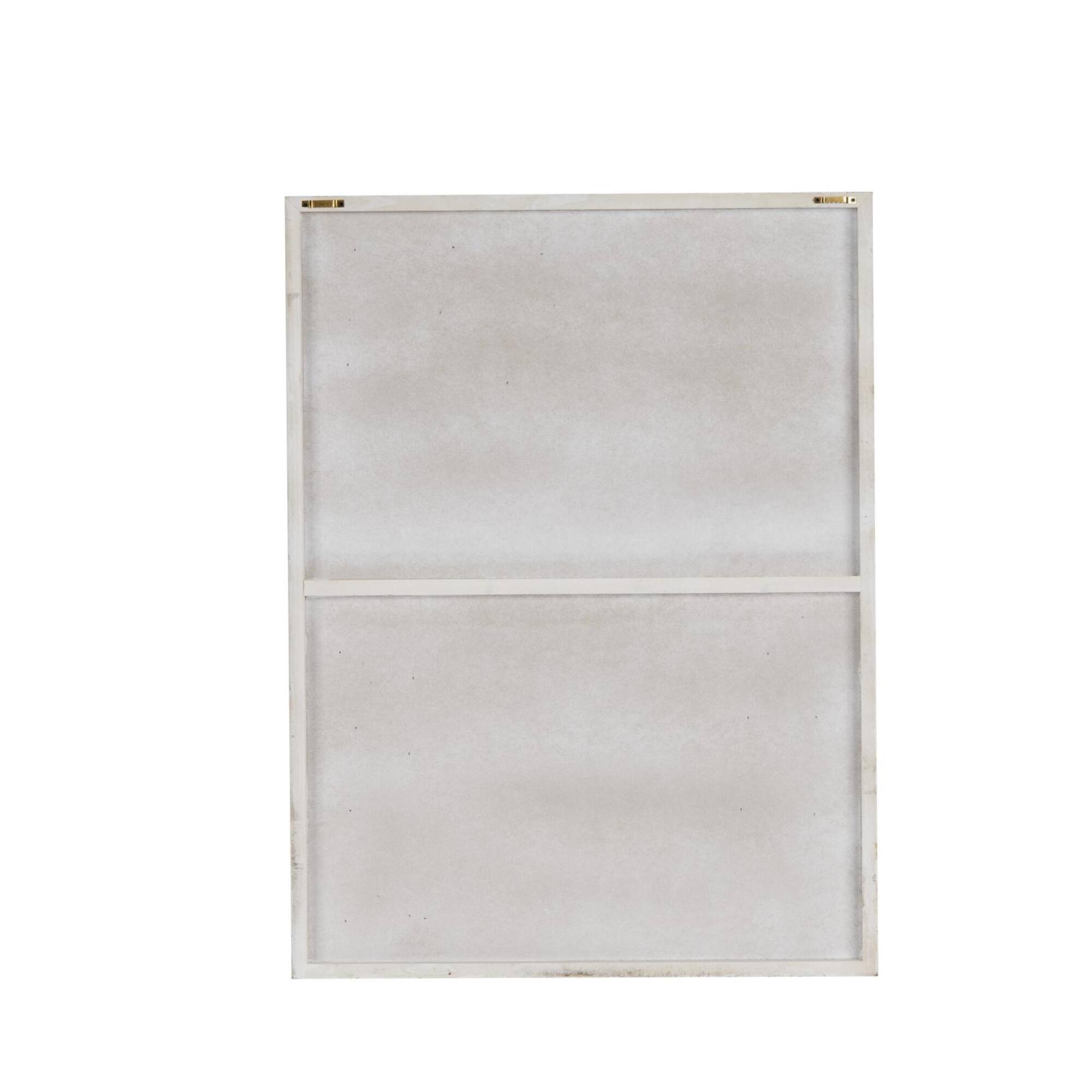 23.5" x 31.5" White Wood Geometric Dimensional Art Deco Shapes with Brown Accents Home Wall Décor